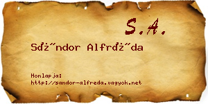 Sándor Alfréda névjegykártya